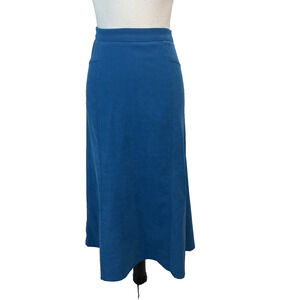 Elementz Skirt size Extra Large Blue Mole Skin Long A Line Stretch Career Casual